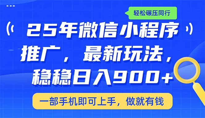 (14411期)25年最新小程序推广教学,稳定日入900+,轻松碾压同行-网创项目